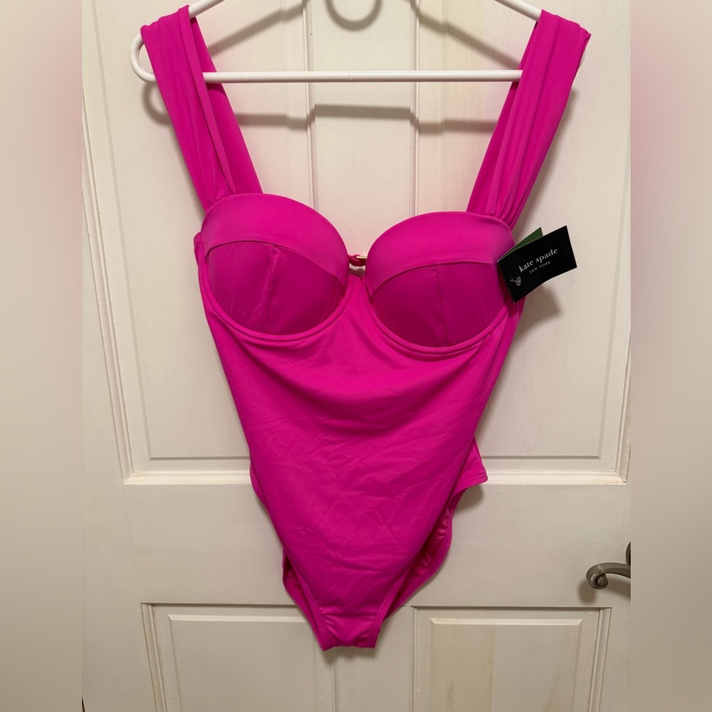 kate spade Bright Pink Underwire One-Piece Swimsuit